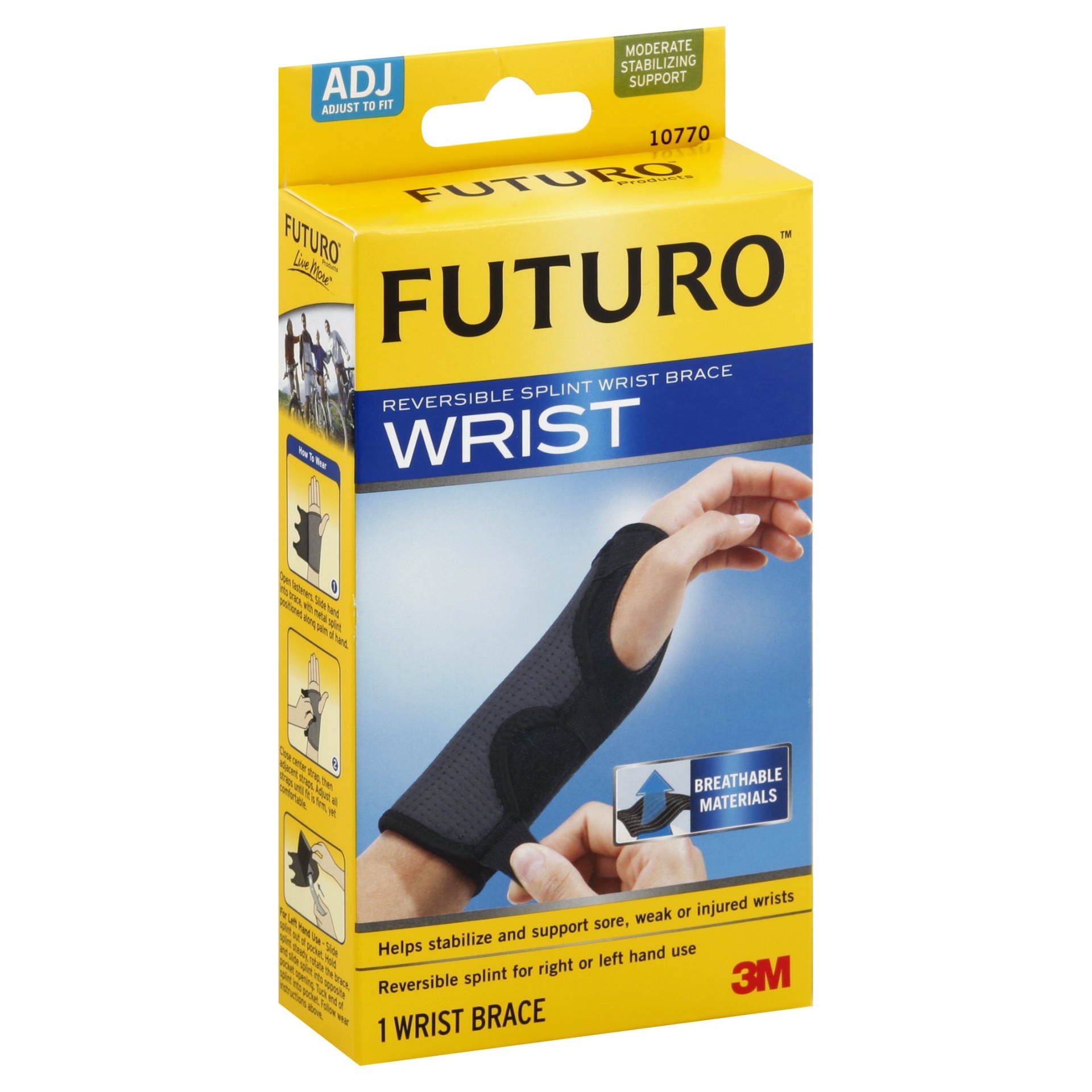 Futuro Reversible Splint Wrist Brace Black, Adjustable 1 ct | Shipt