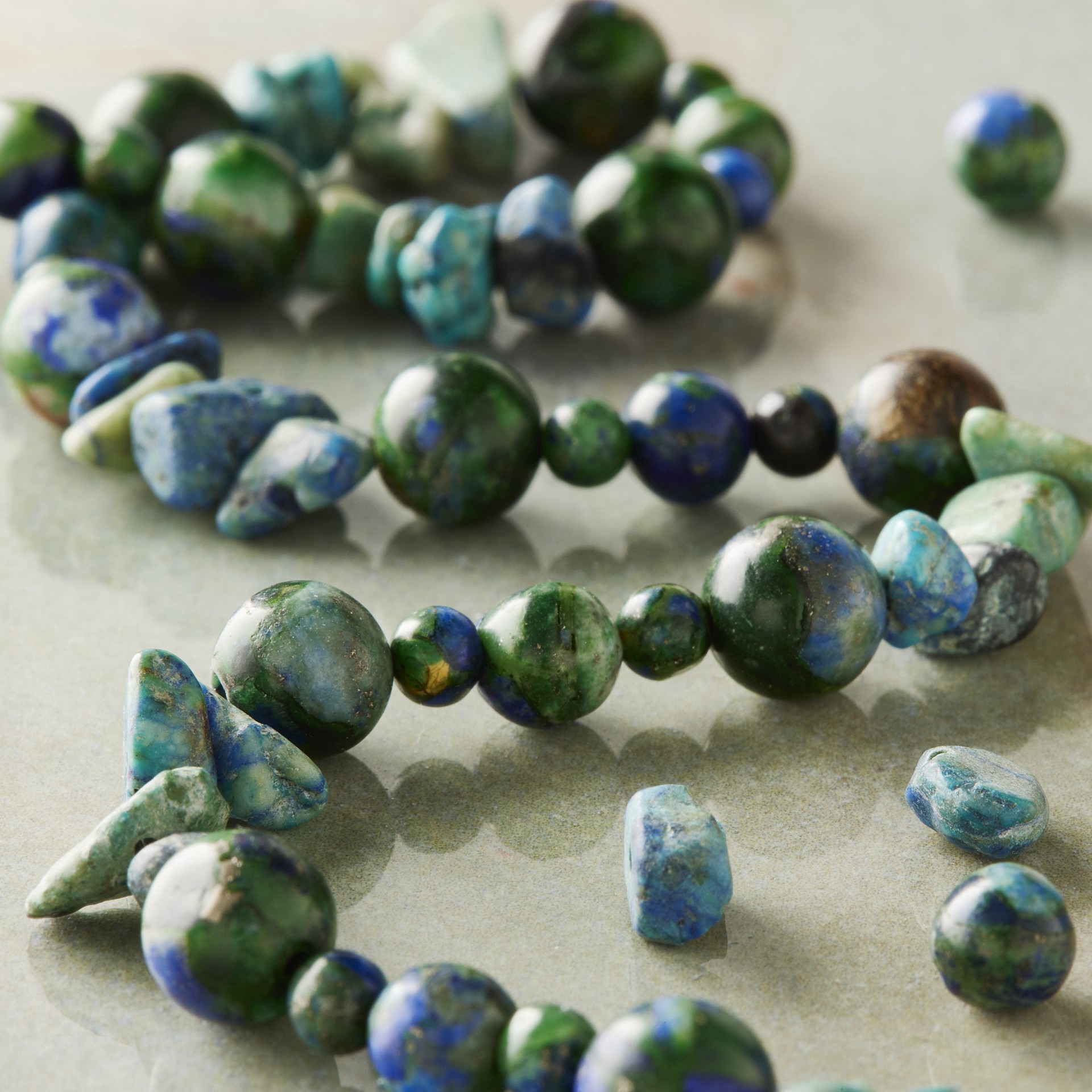 slide 3 of 3, Chrysocolla Stone Mix Beads By Bead Landing, 4mm-8mm
