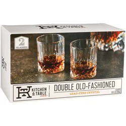 Kitchen & Table by H-E-B Double Old-Fashioned Crystal Glasses