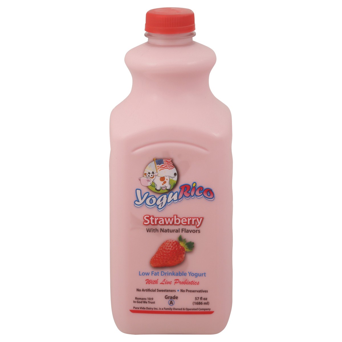 slide 1 of 13, YoguRico Low Fat Drinkable Strawberry Yogurt 57 fl oz, 57 fl oz