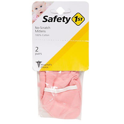 slide 1 of 2, Safety 1st No-Scratch Mittens Pink/White, 2 ct
