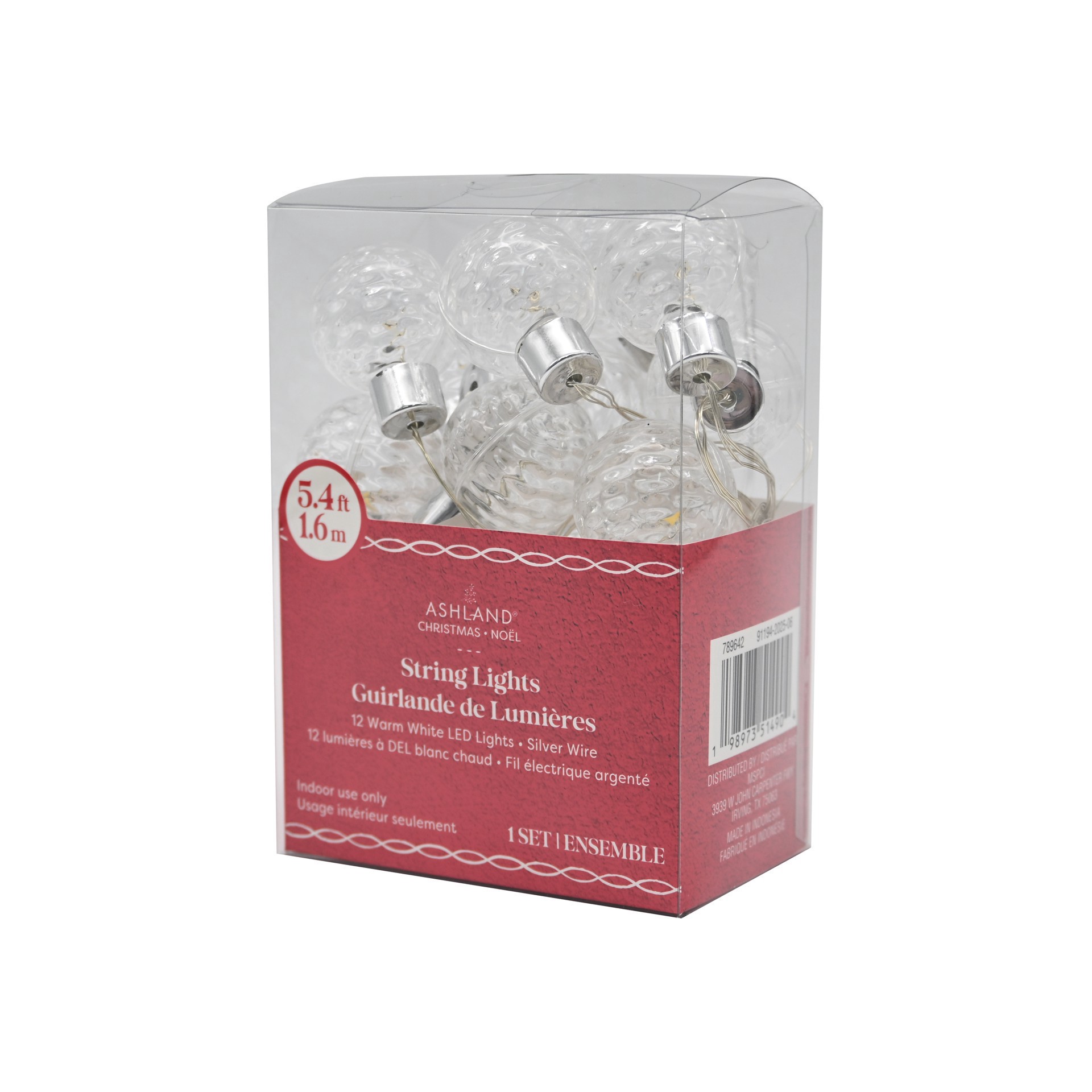 slide 3 of 4, 12ct. Warm White Led Clear G30 Ball String Lights On Silver Wire By Ashland, 12 ct