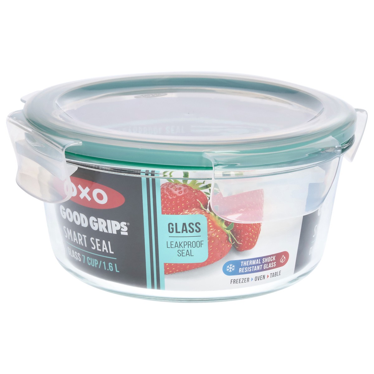 slide 10 of 12, OXO Good Grips Smart Seal Glass Round Container 1 ea, 1 ct