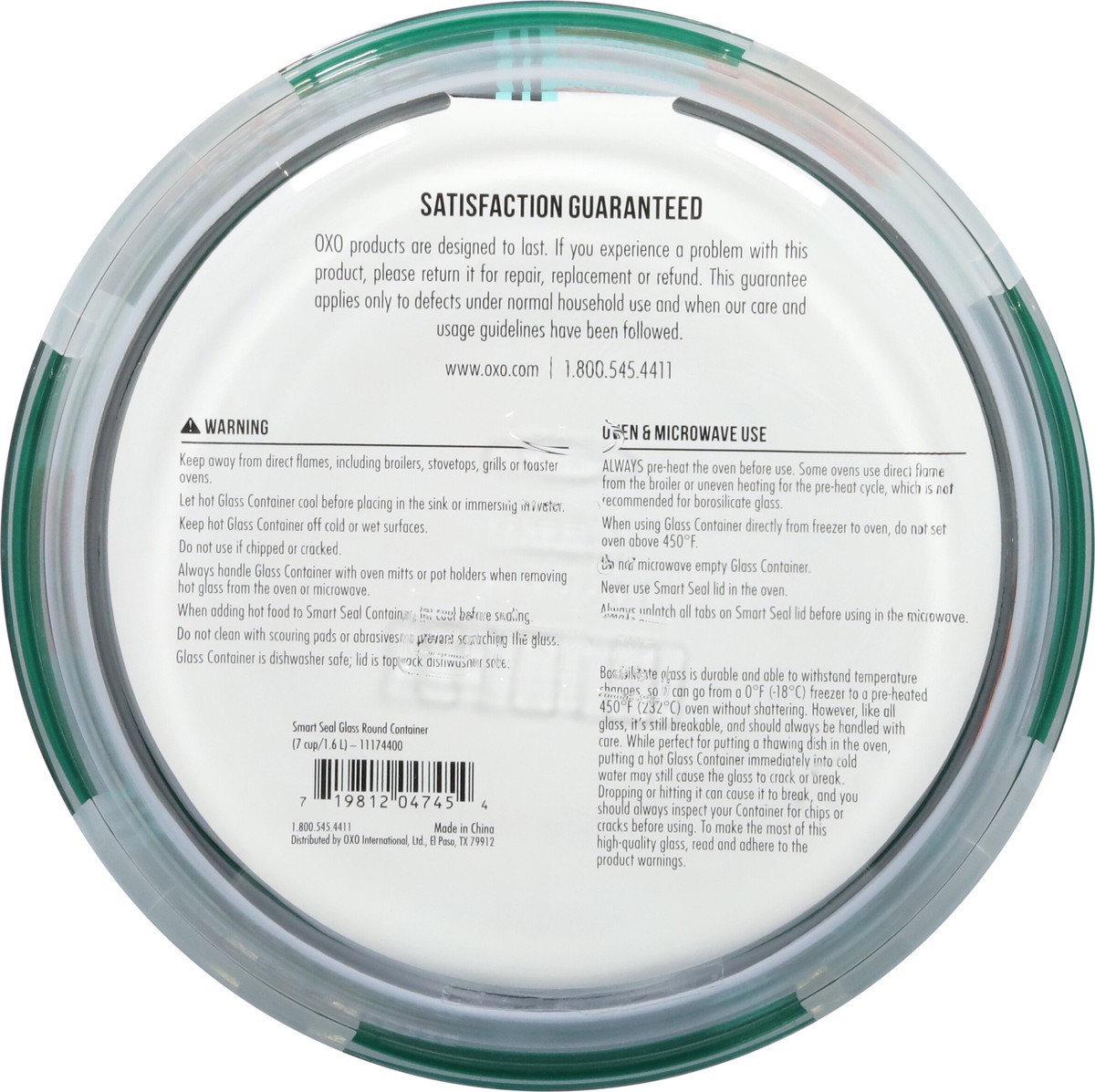 slide 6 of 12, OXO Good Grips Smart Seal Glass Round Container 1 ea, 1 ct
