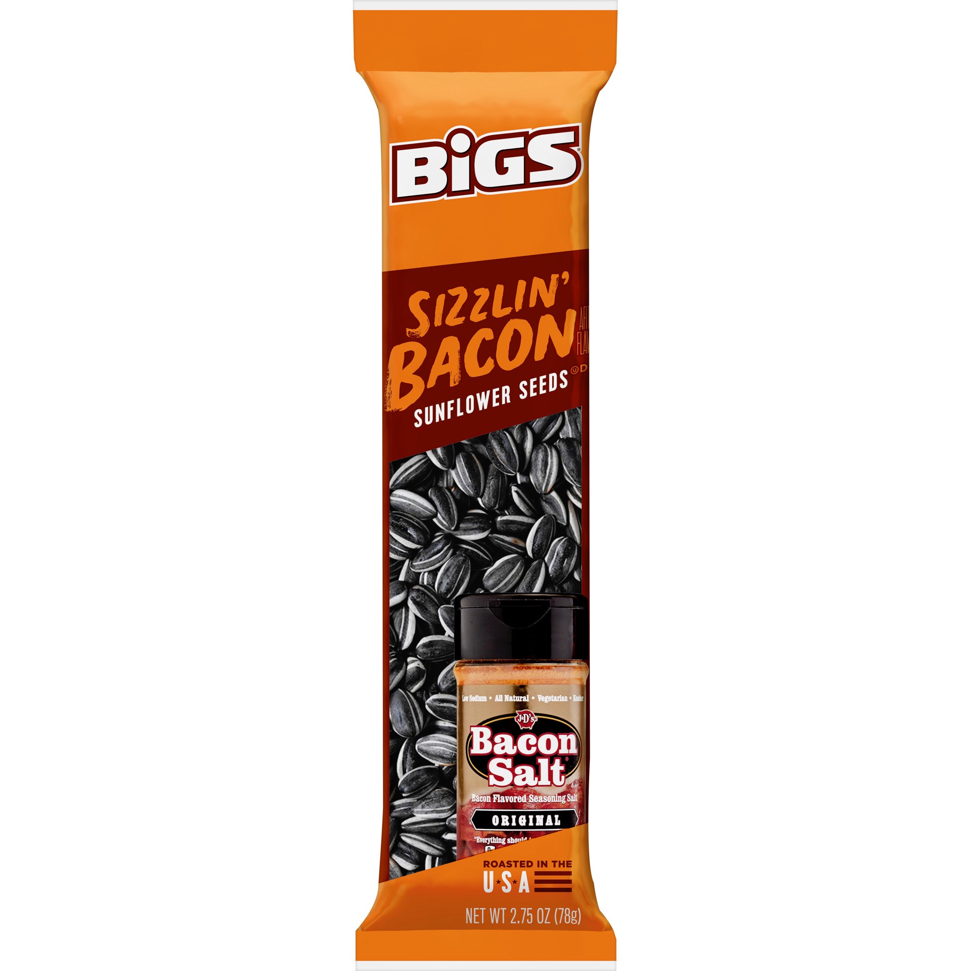 slide 1 of 2, BIGS Sizzlin Bacon Sunflower Seeds, 2.75 oz