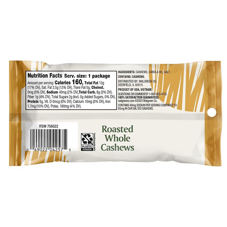 slide 5 of 5, Nice! Roasted Whole Cashews Lightly Salted, 1 oz