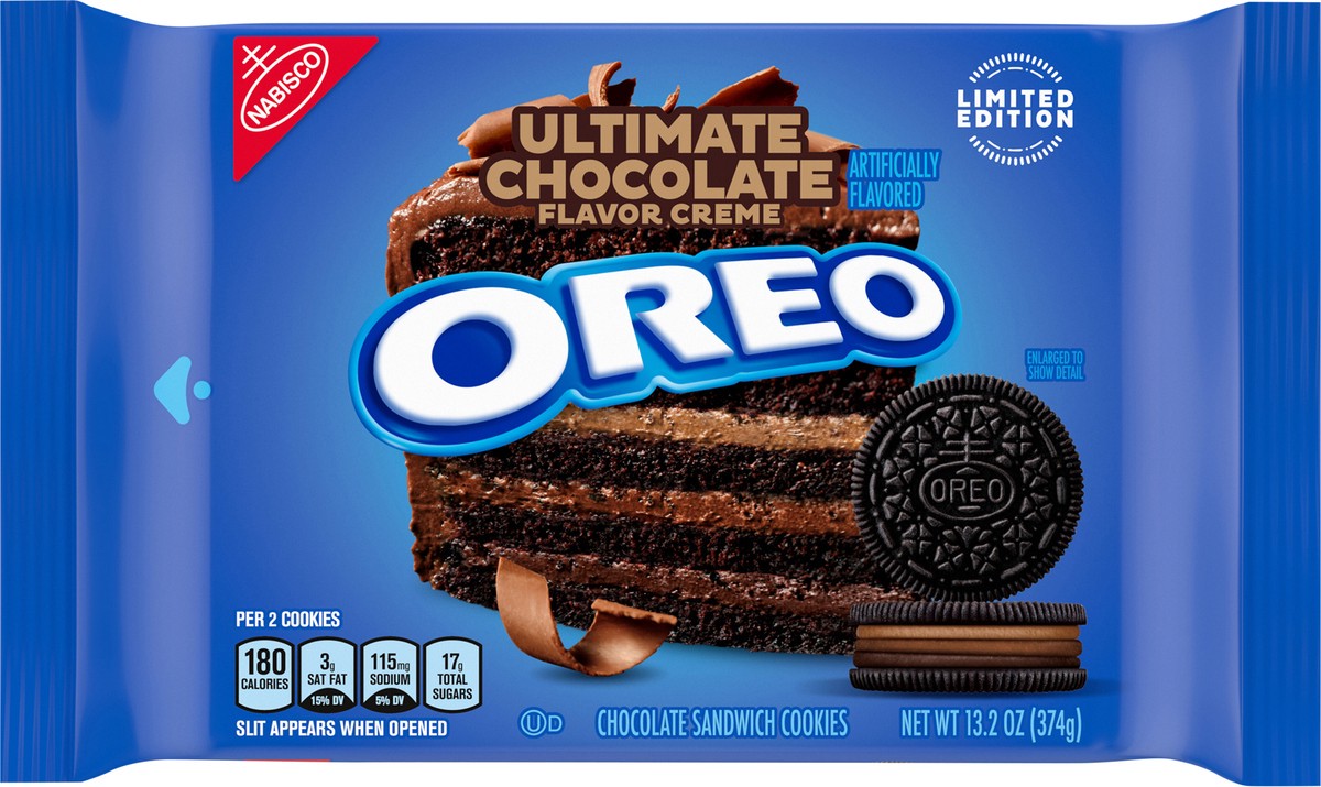slide 7 of 9, OREO Ultimate Chocolate Creme Chocolate Sandwich Cookies, Limited Edition, 13.2 oz Pack, 13.2 oz