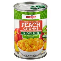 Meijer Diced Peaches In 100% Juice, 15 Oz