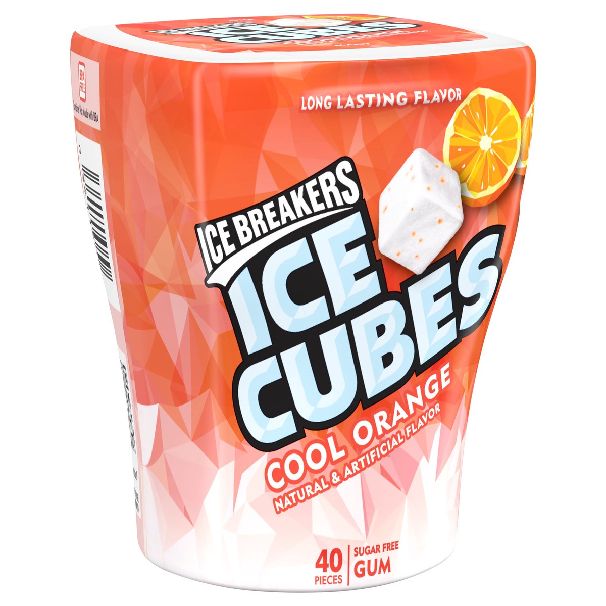 slide 4 of 5, Ice Breakers ICE CUBES COOL ORANGE Sugar Free Chewing Gum, Made with Xylitol, 3.24 oz, Bottle (40 Pieces), 3.24 oz