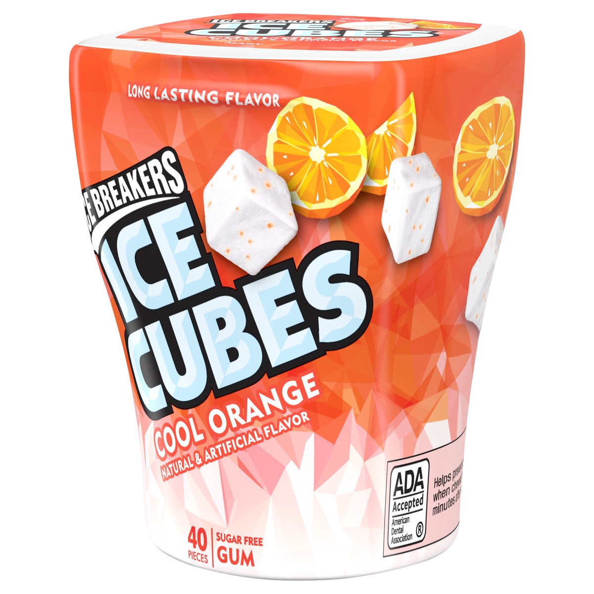 slide 2 of 5, Ice Breakers ICE CUBES COOL ORANGE Sugar Free Chewing Gum, Made with Xylitol, 3.24 oz, Bottle (40 Pieces), 3.24 oz