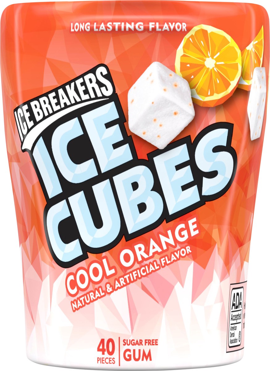 slide 5 of 5, Ice Breakers ICE CUBES COOL ORANGE Sugar Free Chewing Gum, Made with Xylitol, 3.24 oz, Bottle (40 Pieces), 3.24 oz