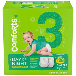Comforts Baby Diapers Size 3 (16-28 Lbs)