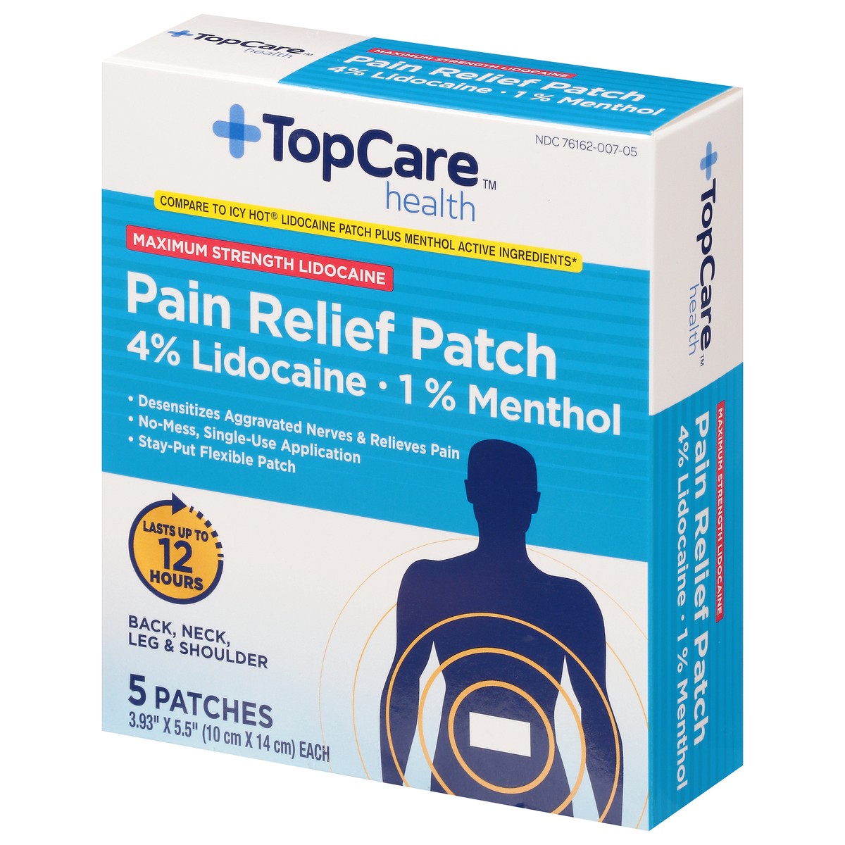 slide 7 of 14, TopCare Health Maximum Strength Lidocaine Pain Relief Patch 5 Patches, 5 ct
