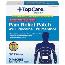 TopCare Health Maximum Strength Lidocaine Pain Relief Patch, 5 ct