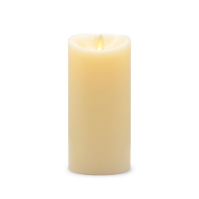 slide 1 of 1, Luminara Real-Flame Effect Vanilla Pillar Candle - Ivory, 6.5 in