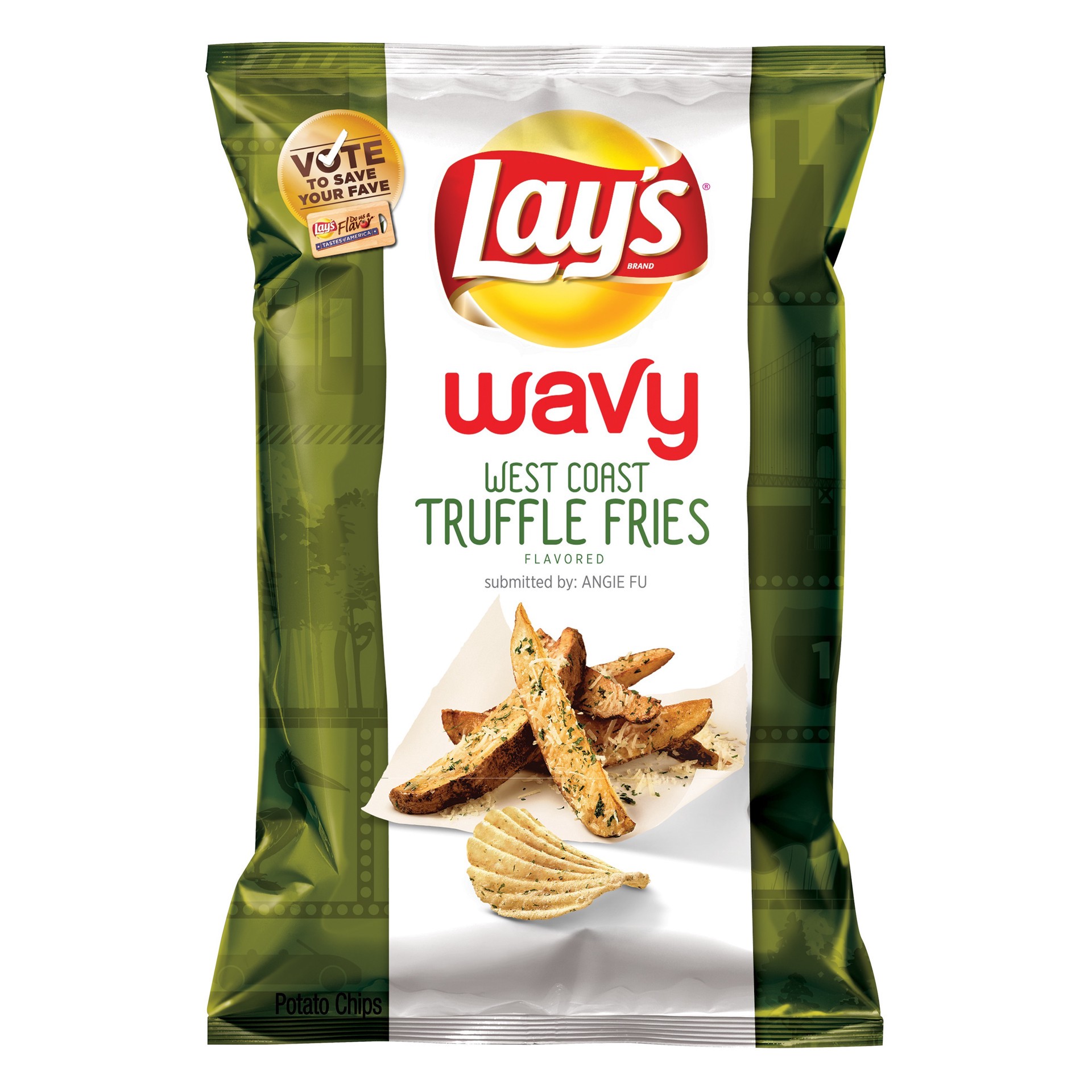 slide 1 of 5, Lay's Wavy Potato Chips West Coast Truffle Fries 2.75 Ounce Plastic Bag, 2.75 oz