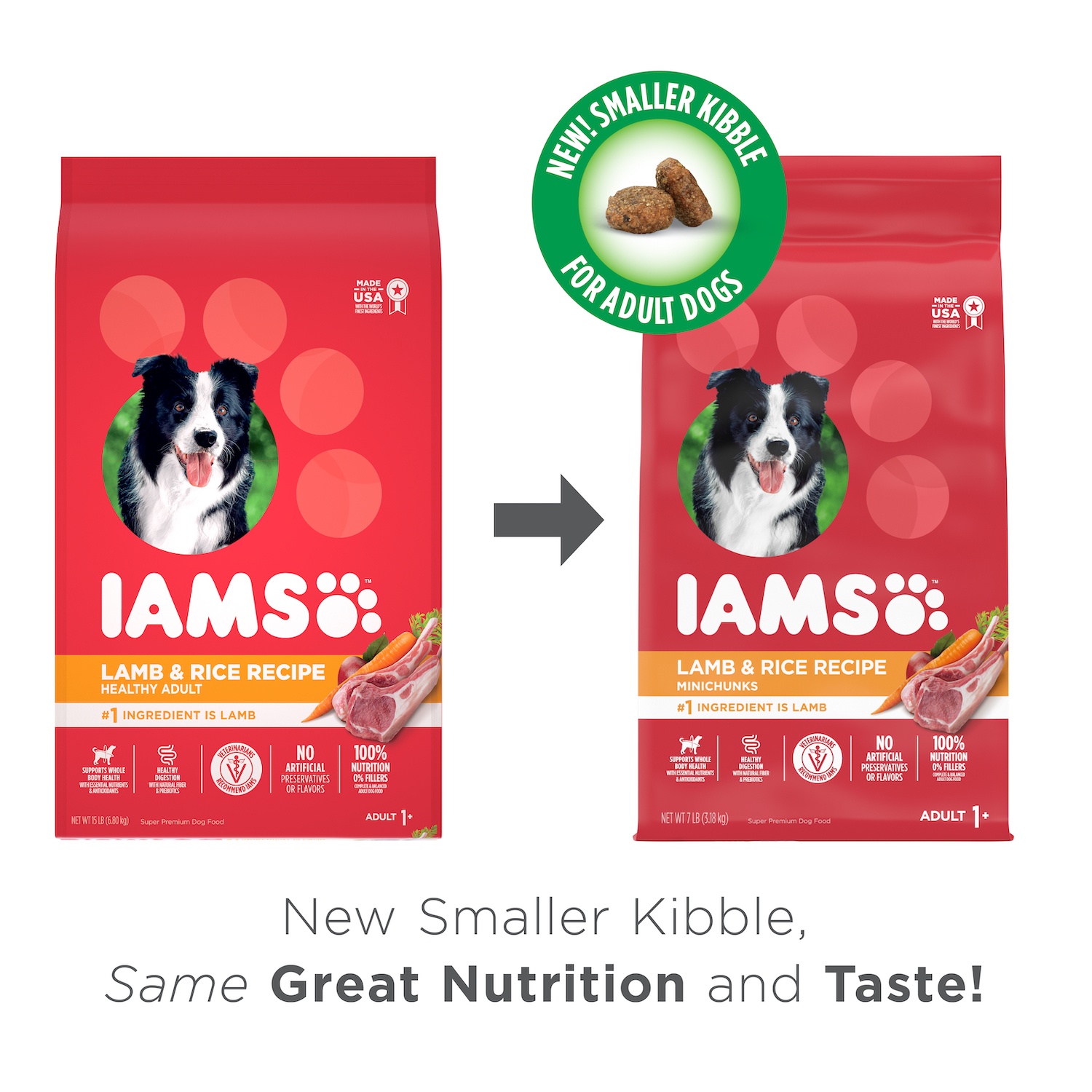 IAMS Minichunks Adult Dry Dog Food Lamb & Rice Recipe Dog Kibble 7 lb