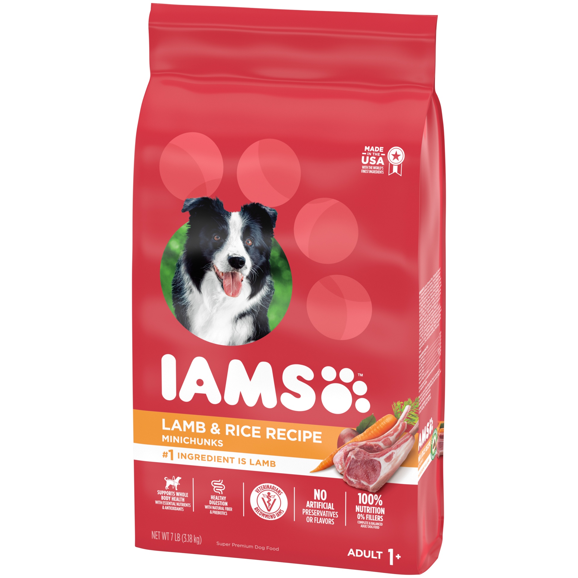 IAMS Minichunks Adult Dry Dog Food Lamb & Rice Recipe Dog Kibble 7 lb