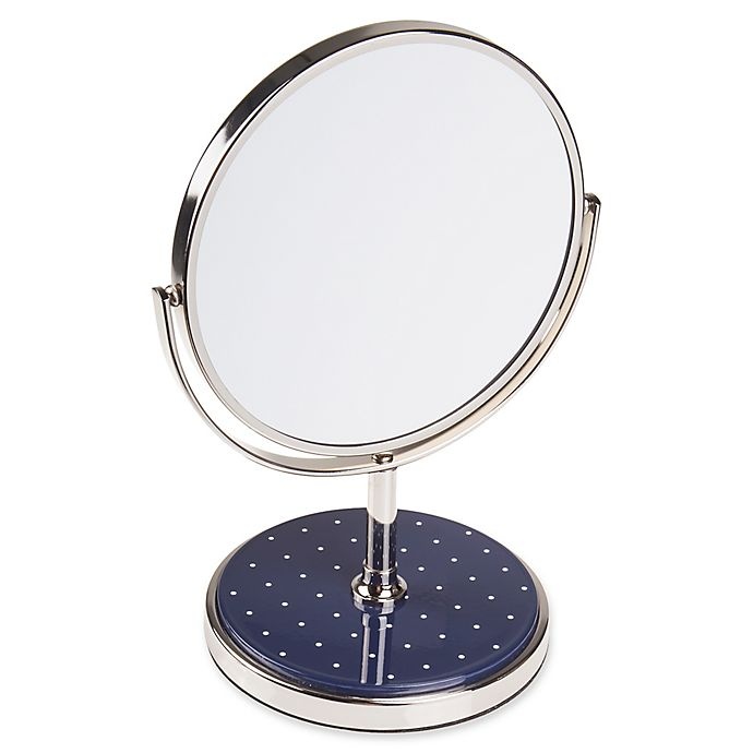 slide 1 of 1, kate spade New York Pin Dot Vanity Mirror - Navy, 1 ct