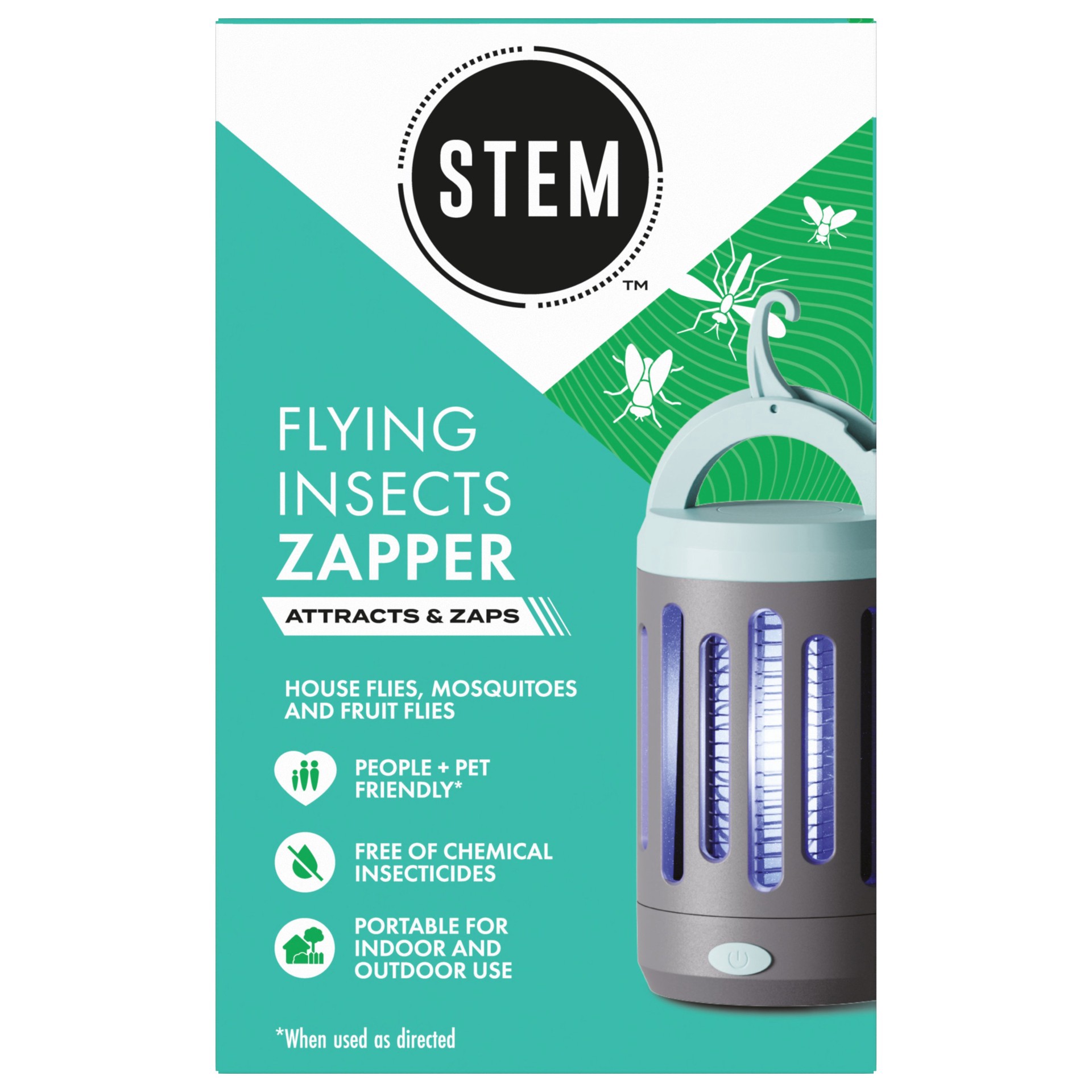 slide 1 of 1, STEM Flying Insect Zapper, Indoor and Outdoor Electric Fly & Mosquito Trap, Includes Micro-USB Charging Cable and Brush For Cleaning, 1 ct