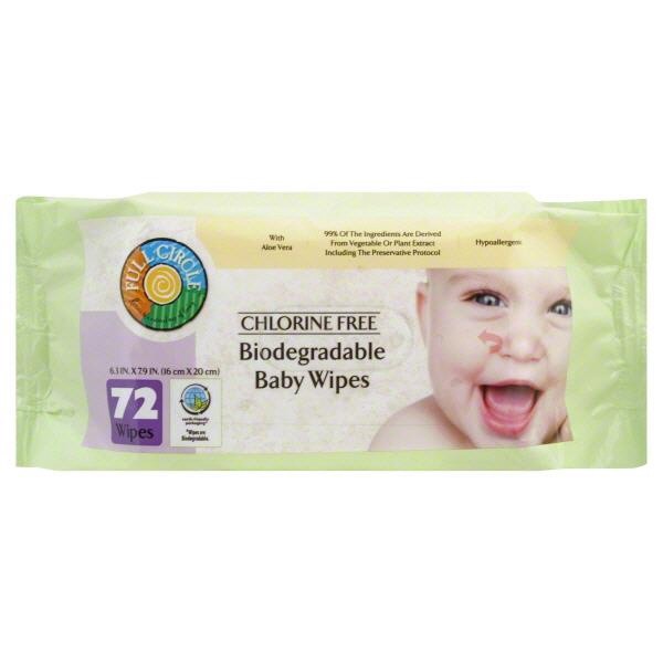 slide 1 of 2, Full Circle Market Biodegradable Chlorine Free Scented Baby Wipes, 72 ct