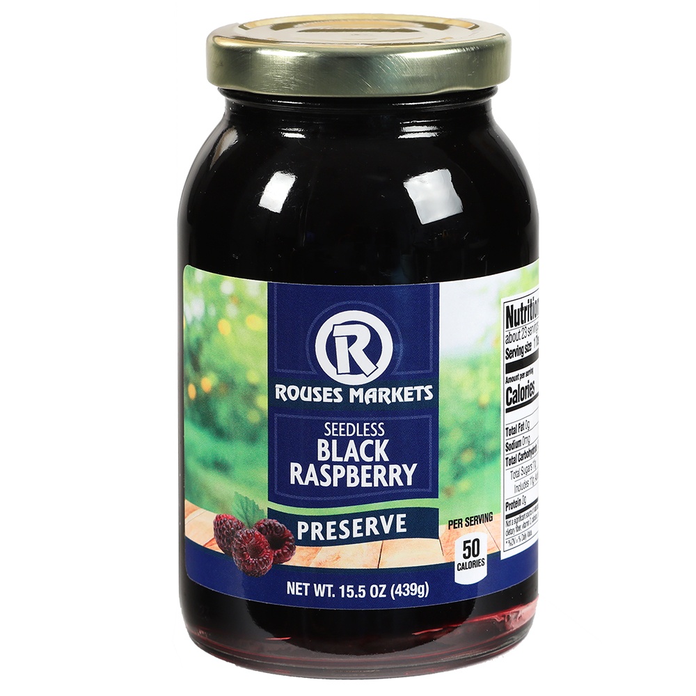 slide 1 of 1, Rouses Seedless Black Raspberry Preserves, 15.5 oz