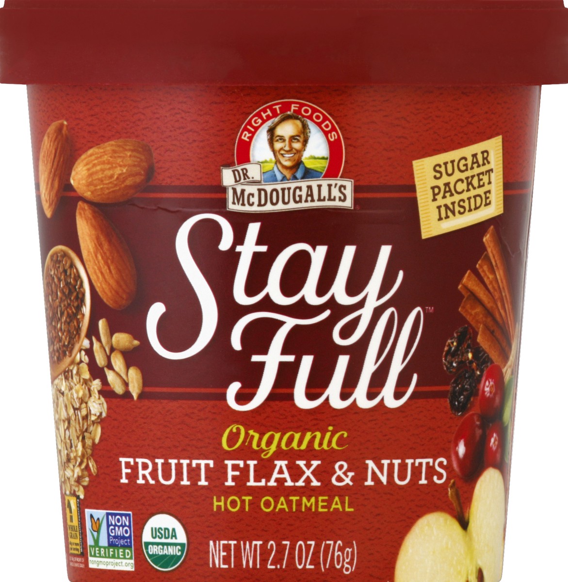 slide 3 of 3, Dr. McDougall's Fruit Flax & Nuts Superfood Hot Cereal, 2.7 oz