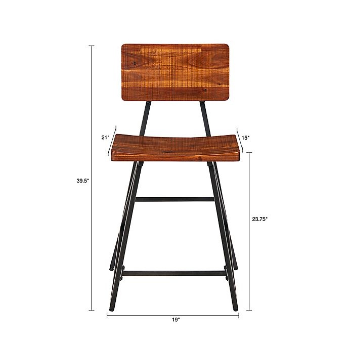 slide 3 of 3, INK+IVY Trestle Counter Stool - Reclaimed Brown/Gun Metal, 1 ct