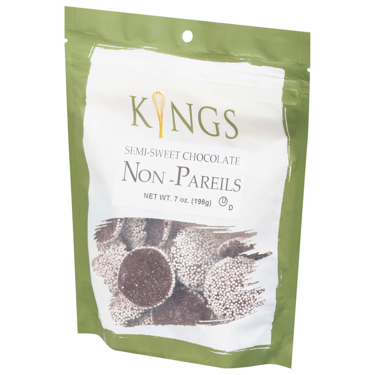 slide 5 of 9, Kings Semi-Sweet Chocolate Non-Pareils 7 oz, 7 oz