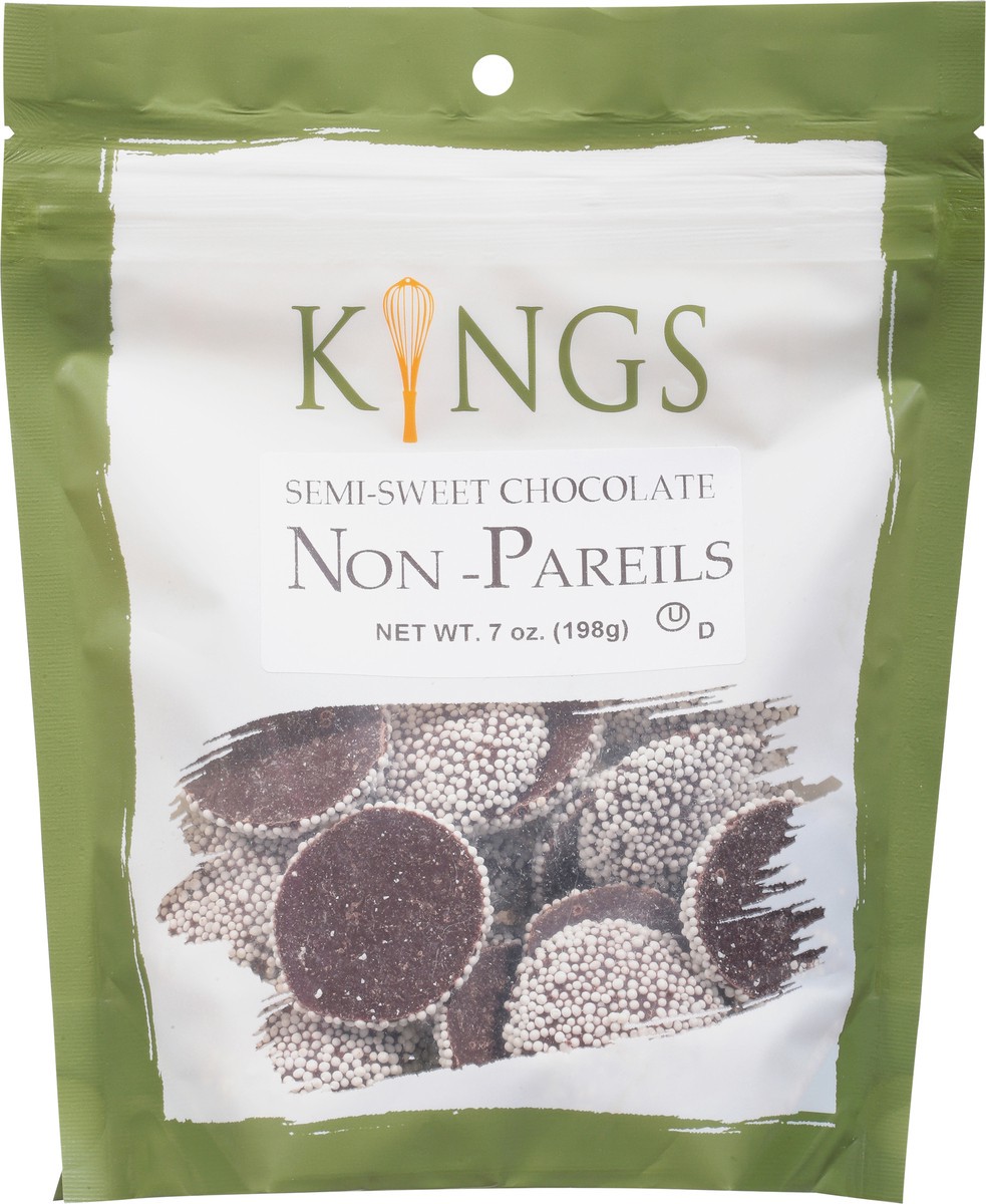 slide 7 of 9, Kings Semi-Sweet Chocolate Non-Pareils 7 oz, 7 oz
