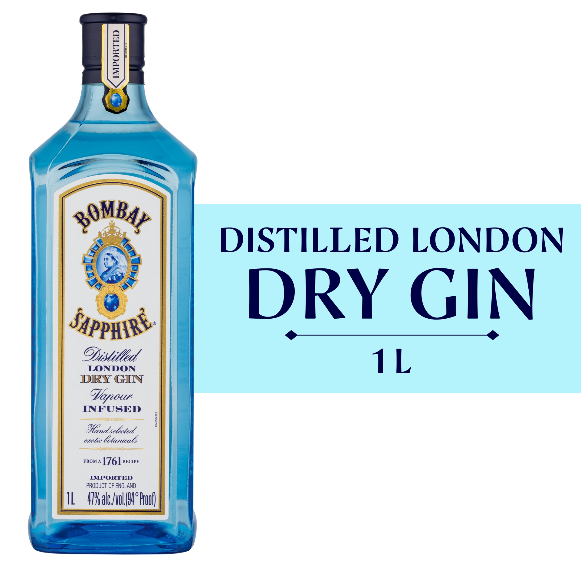 slide 2 of 5, Bombay Sapphire Gin, 1 lt, 1 liter