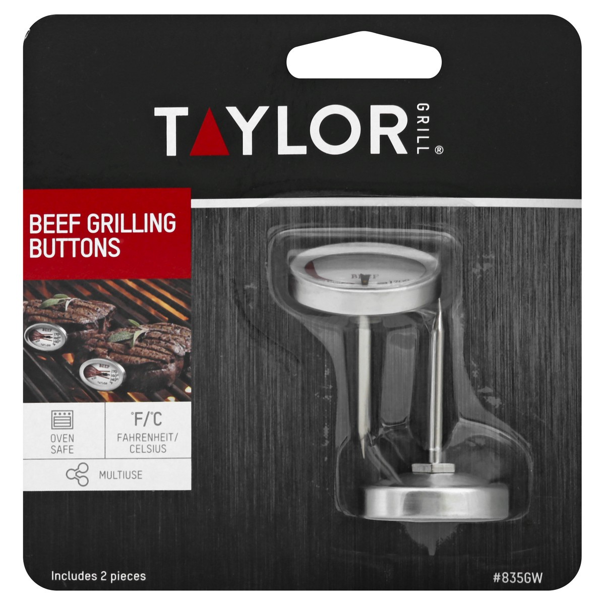 slide 1 of 9, Taylor Beef Grilling Buttons 2 ea, 2 ct