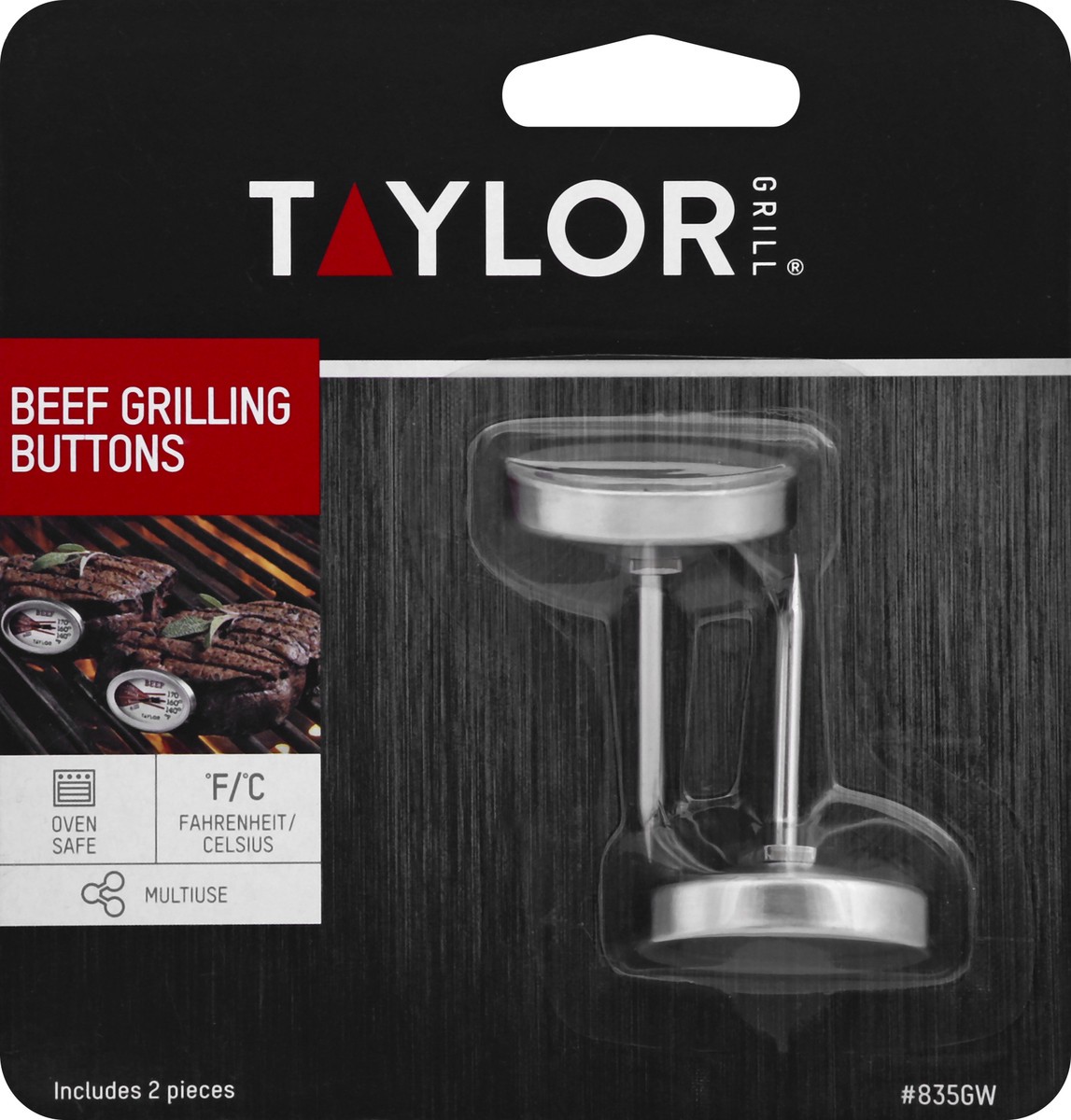 slide 1 of 9, Taylor Beef Grilling Buttons 2 ea, 2 ct