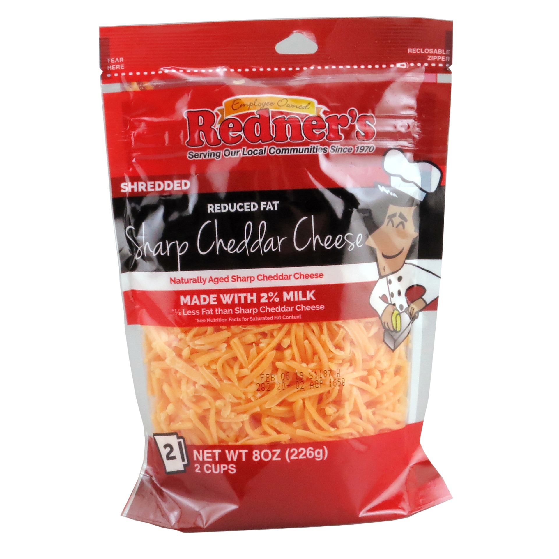 slide 1 of 1, Redner's Shredded Cheddar Sharp, 8 oz