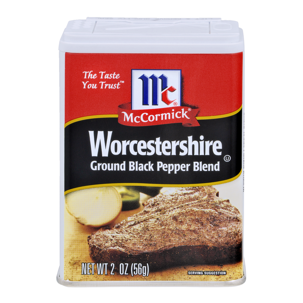 slide 1 of 1, McCormick Worcestershire Ground Black Pepper Blend, 2 oz