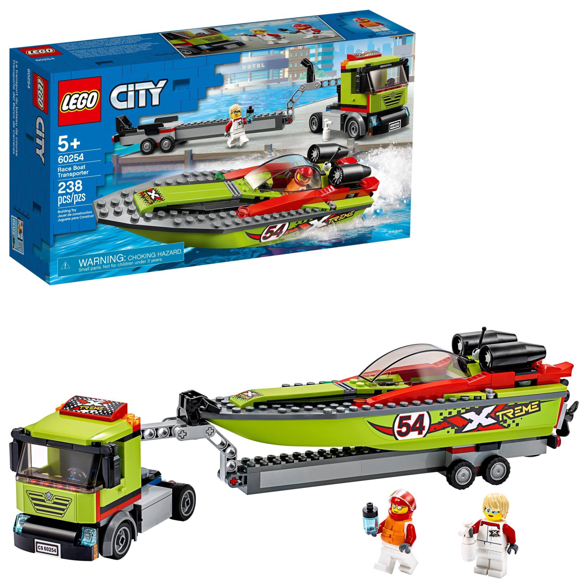 slide 1 of 7, LEGO City Race Boat Transporter 60254, 1 ct