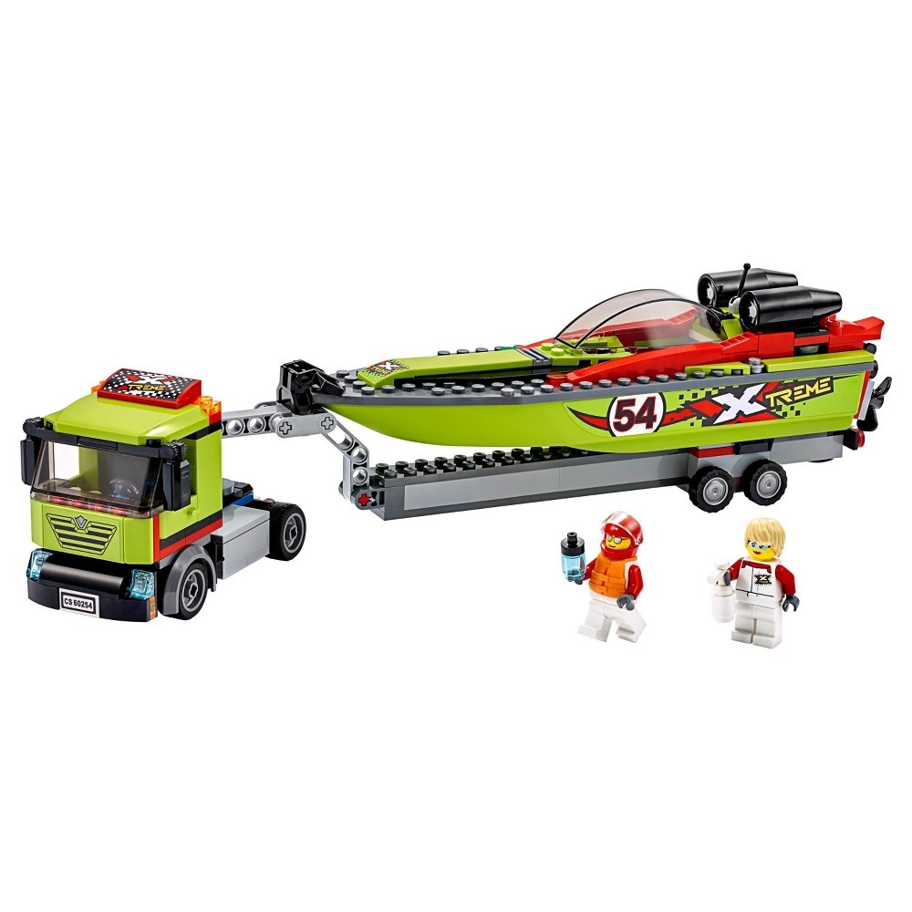 slide 4 of 7, LEGO City Race Boat Transporter 60254 Toy, 1 ct