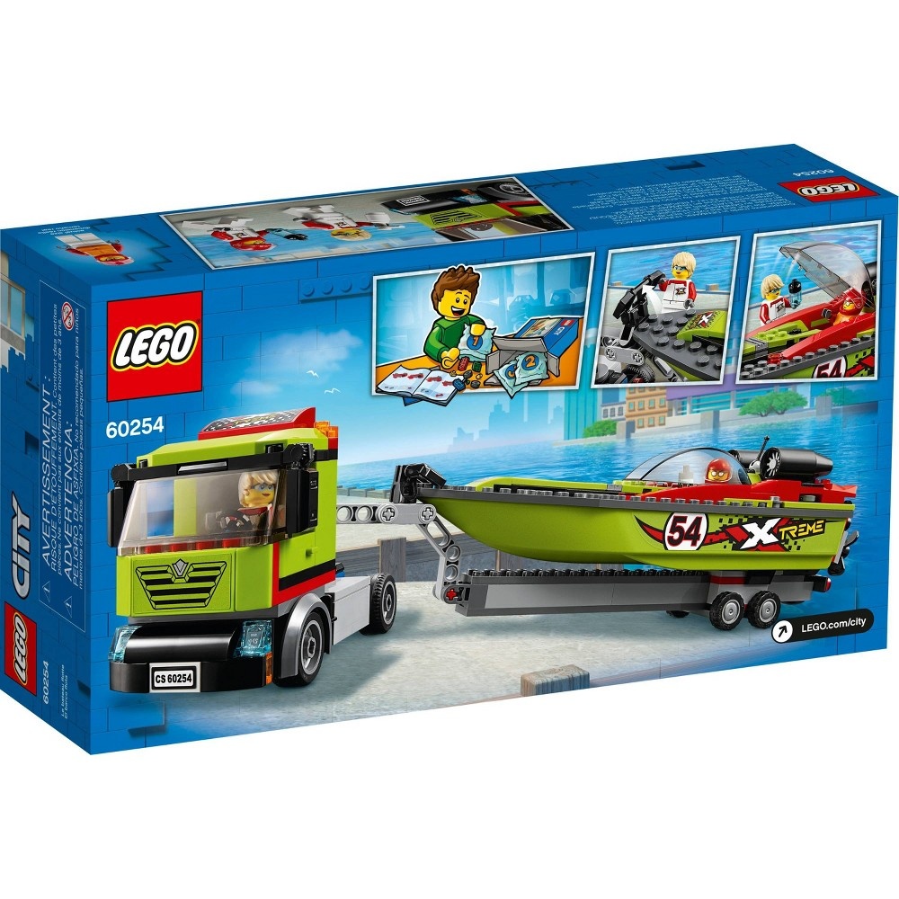 slide 7 of 7, LEGO City Race Boat Transporter 60254 Toy, 1 ct