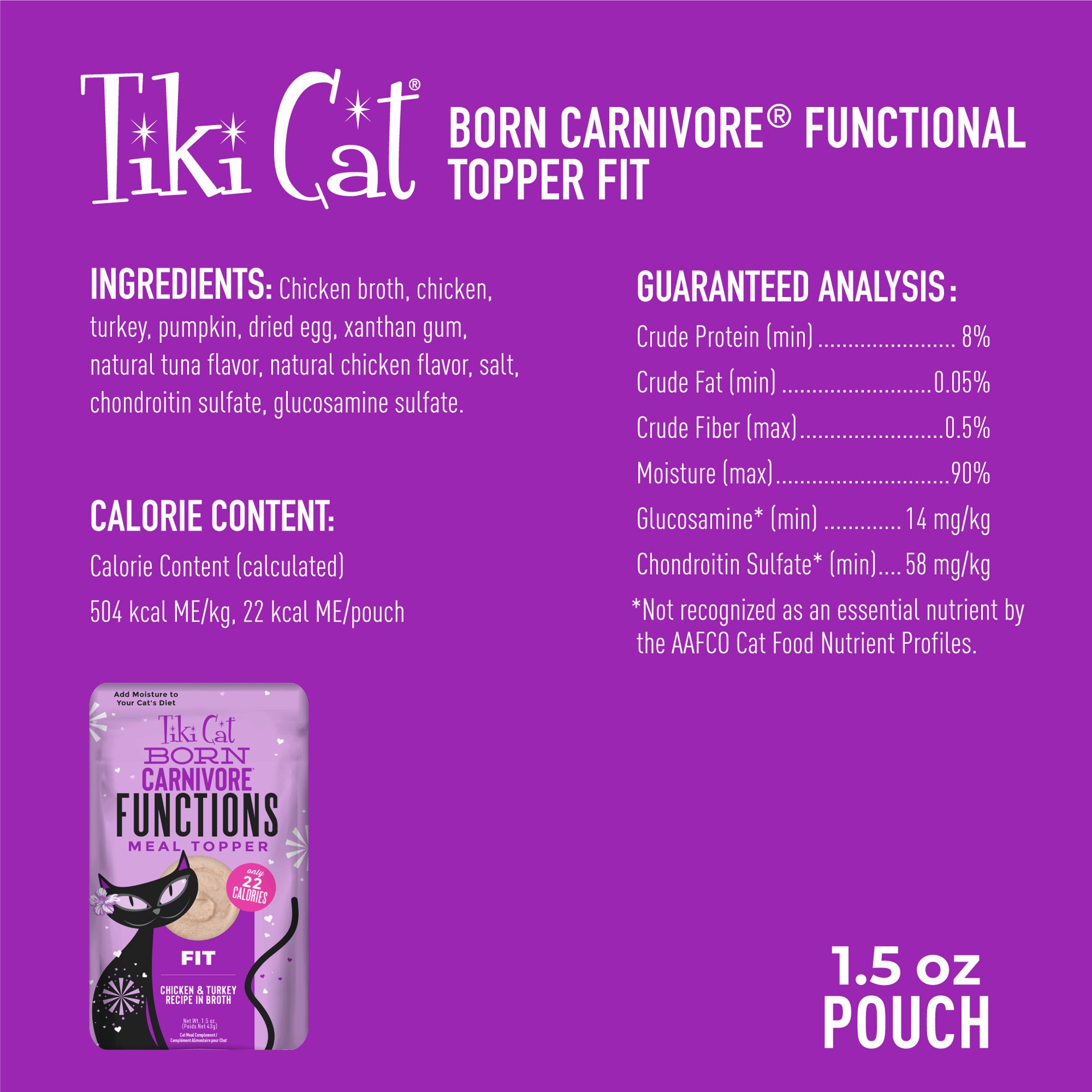 slide 4 of 9, Tiki Cat Solutions Topper, Light, Chicken & Turkey Recipe in Broth, 1.5 oz. Pouch (12 Count), 1.5 oz