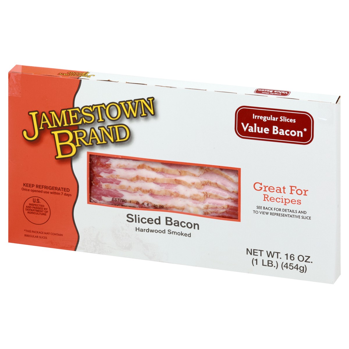 slide 11 of 13, Jamestown Sliced Hardwood Smoked Bacon 16 oz, 16 oz