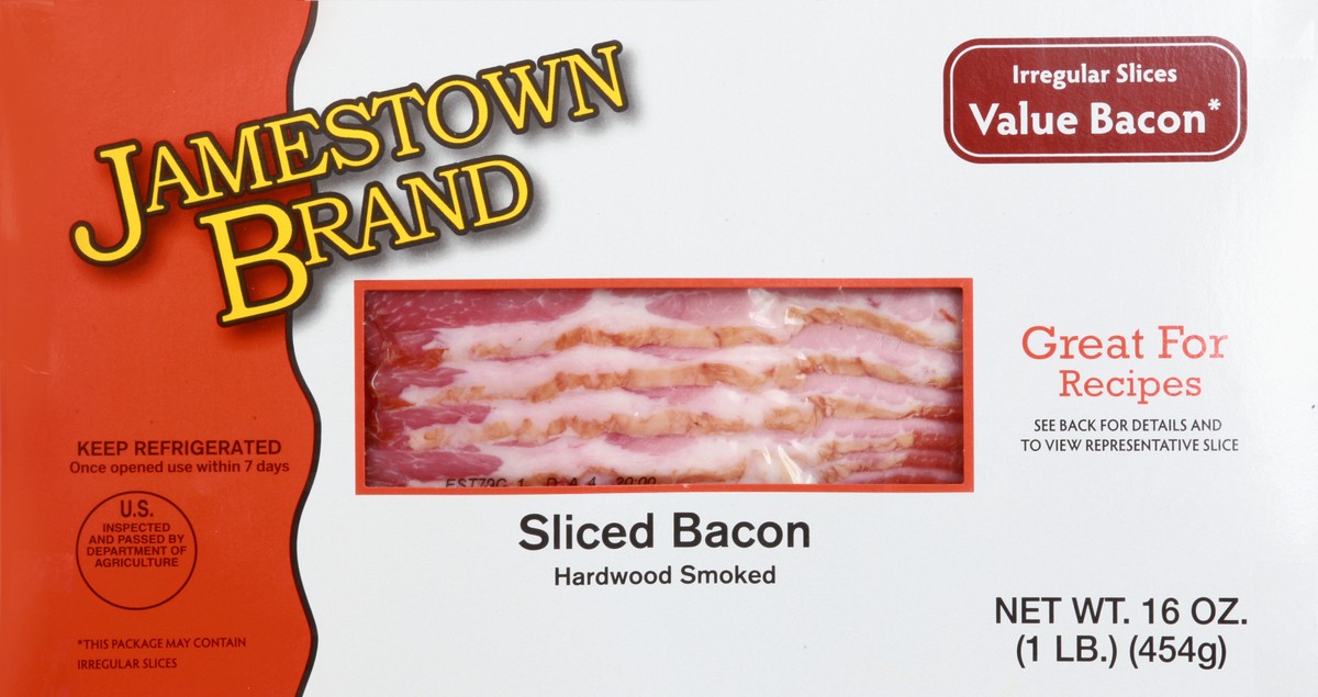 slide 13 of 13, Jamestown Sliced Hardwood Smoked Bacon 16 oz, 16 oz