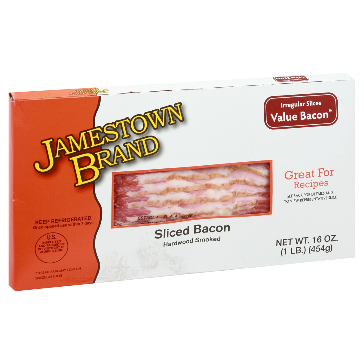 slide 9 of 13, Jamestown Sliced Hardwood Smoked Bacon 16 oz, 16 oz