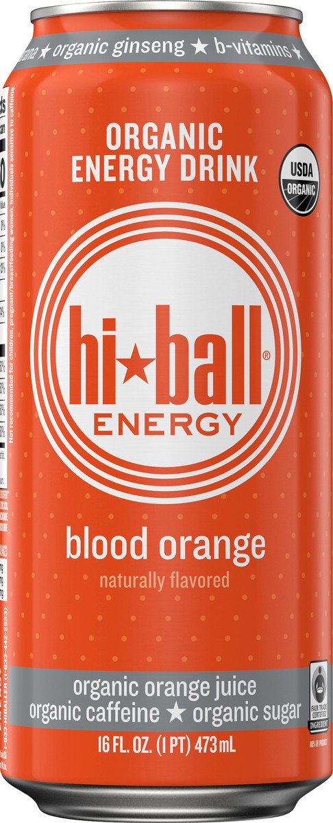 slide 3 of 8, Hiball Energy Blood Orange Organic Energy Drink, 16 fl oz