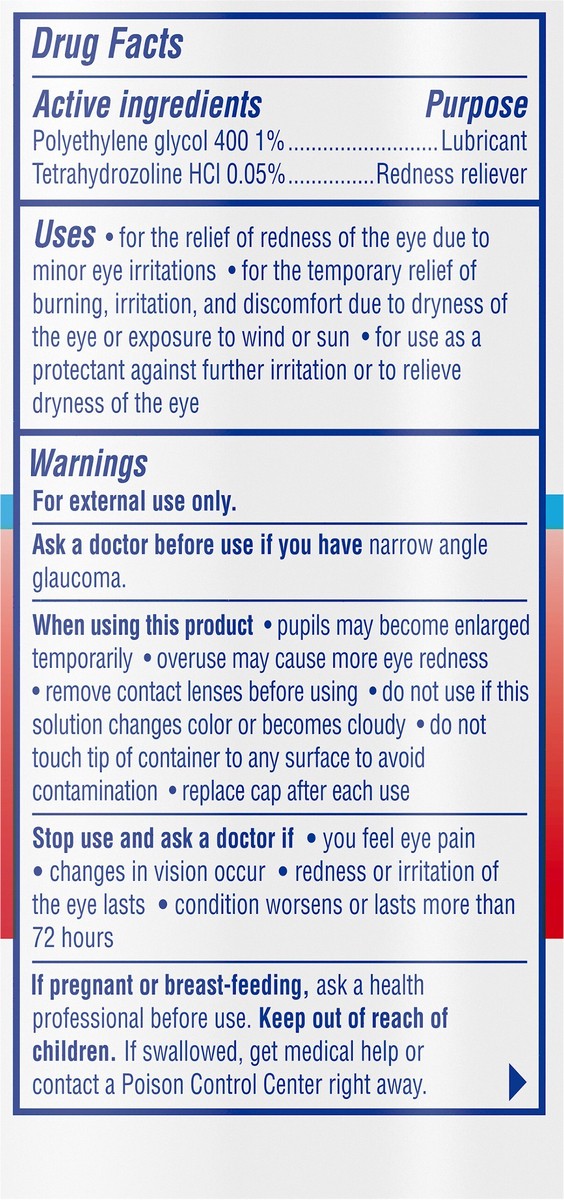 slide 3 of 7, Visine Red Eye Hydrating Comfort Lubricant & Redness Reliever Eye Drops 0.5 Fl. Oz, 0.5 fl oz
