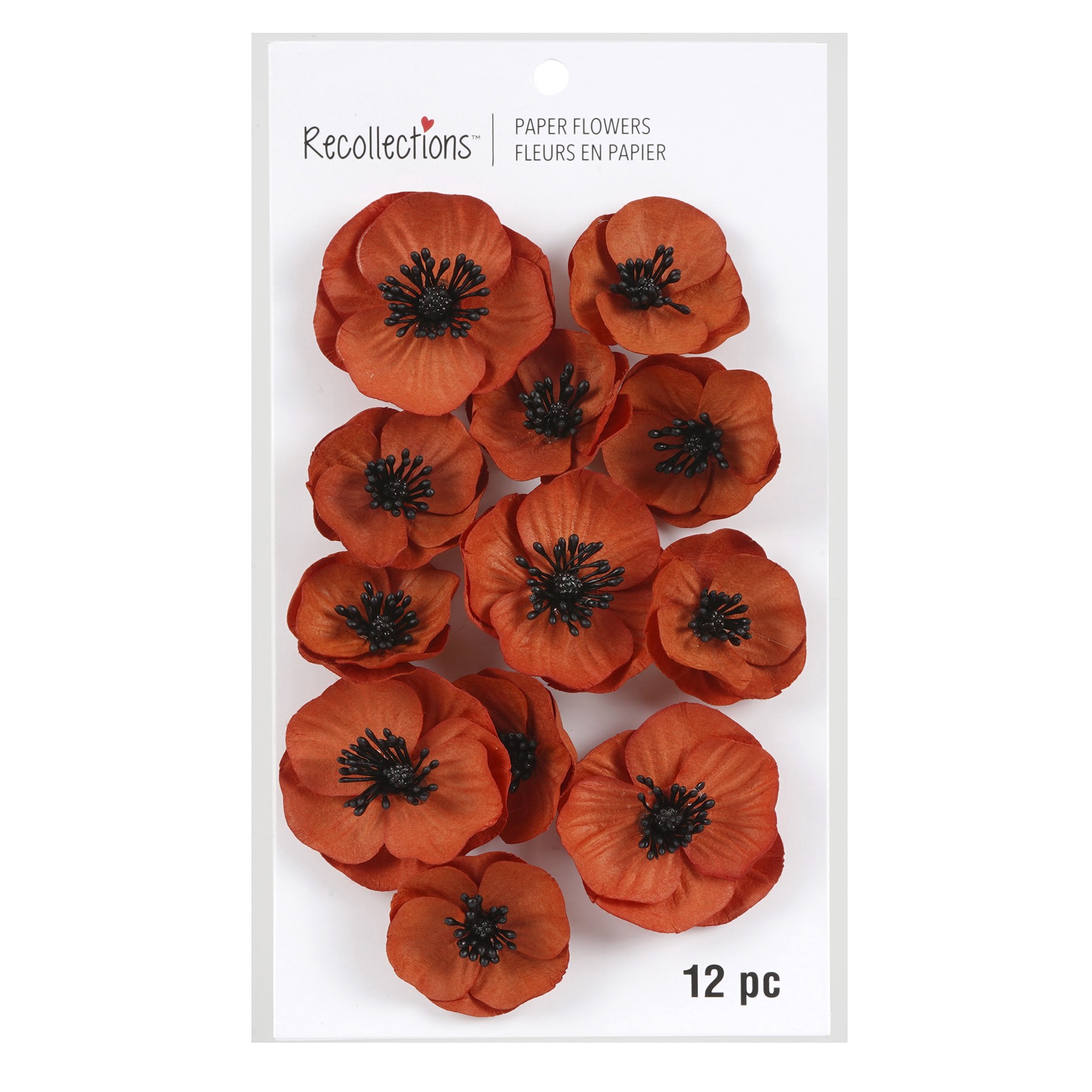 slide 3 of 3, Red Poppy Paper Flowers By Recollections, 12ct., 12 ct