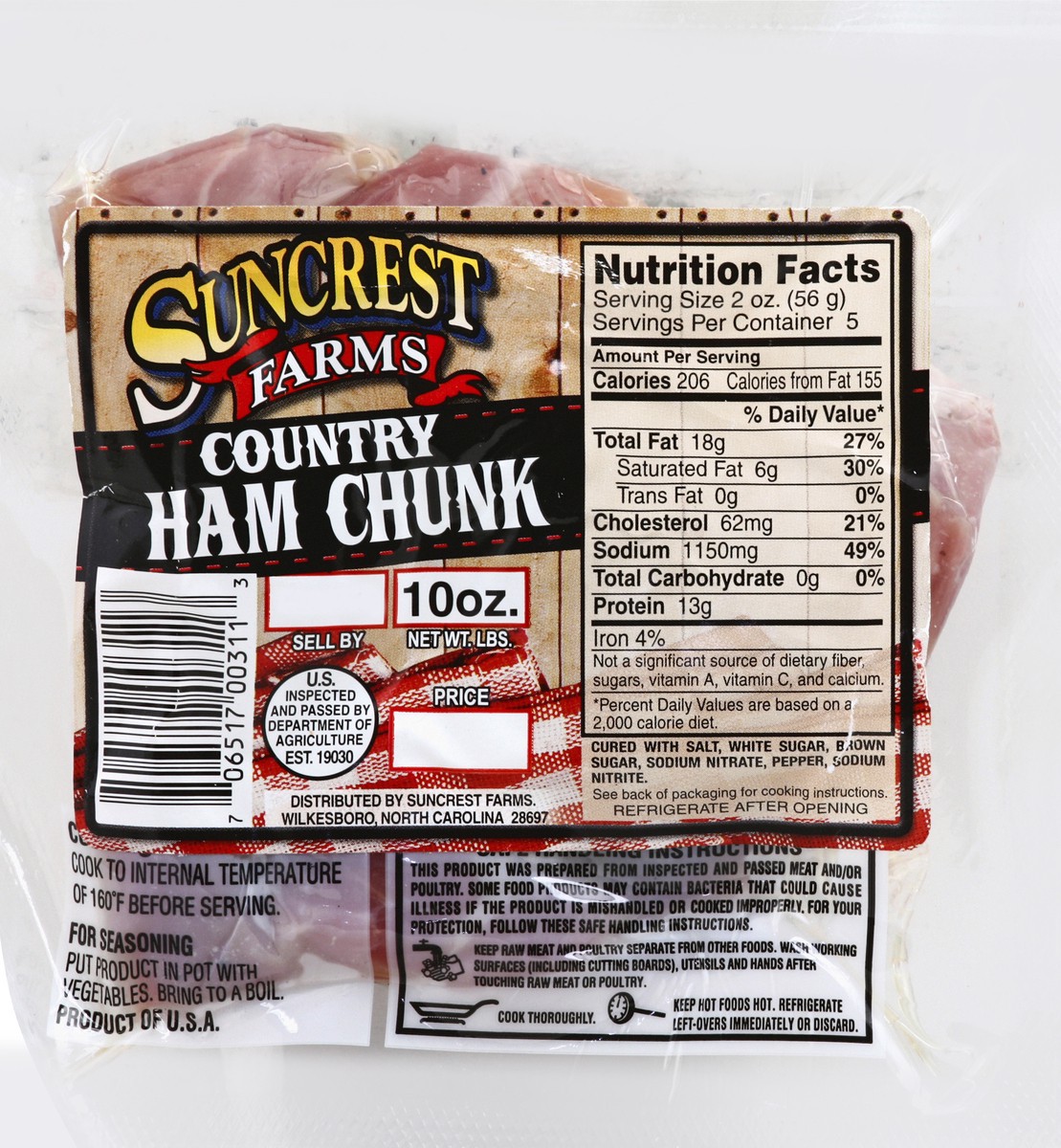 slide 5 of 5, Suncrest Farms Ham Chunks For Seasoning, 12 oz