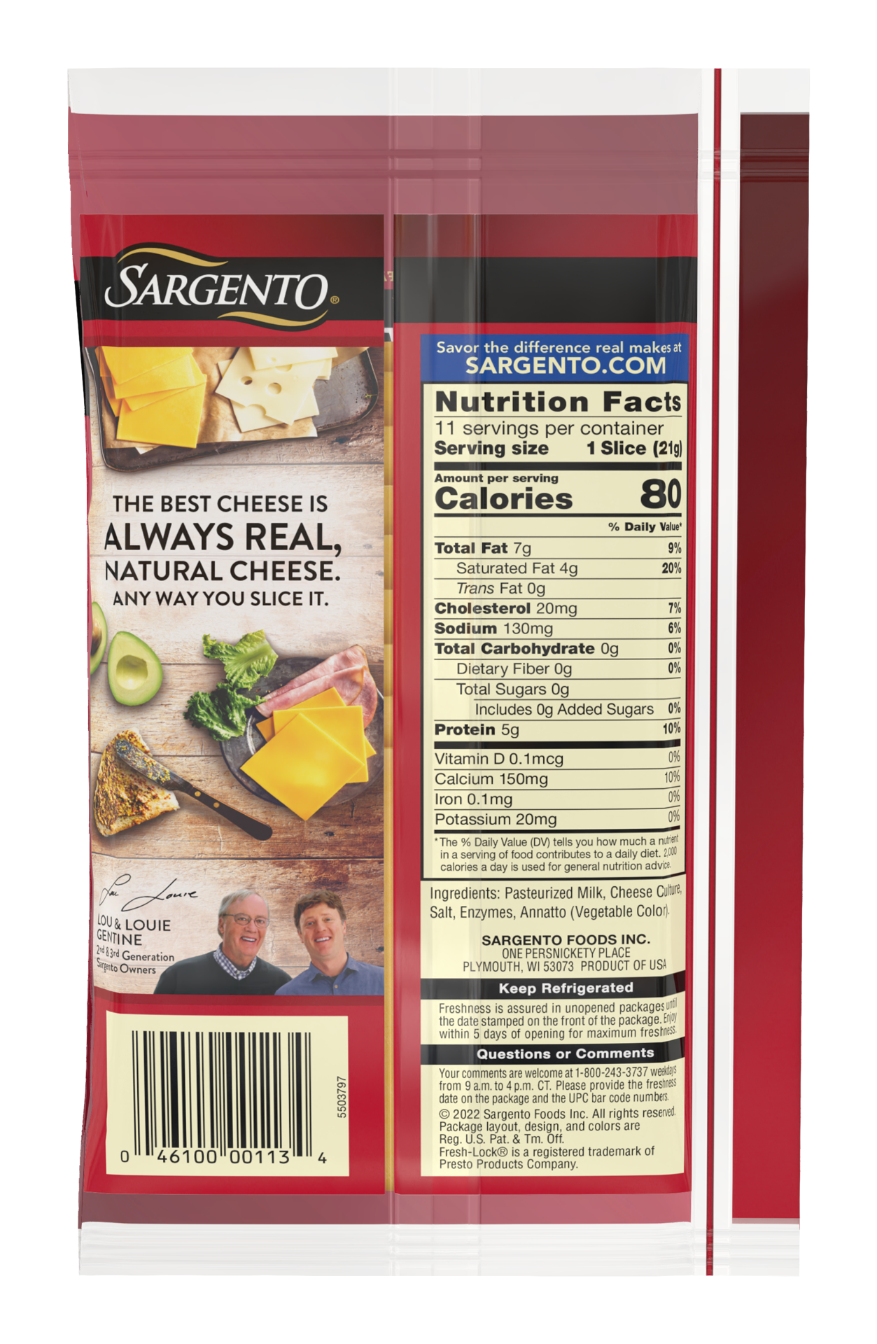 slide 3 of 5, Sargento Sliced Sharp Natural Cheddar Cheese, 8 oz., 11 slices, 8 oz