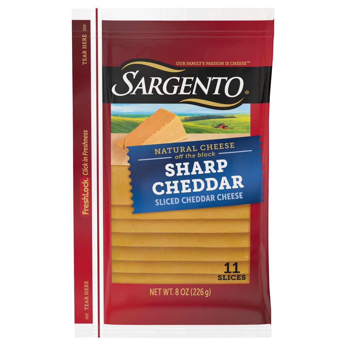 slide 1 of 5, Sargento Natural Sharp Cheddar Sliced Cheese 11 ea, 11 ct