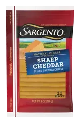 Sargento Sliced Sharp Natural Cheddar Cheese, 8 oz., 11 slices