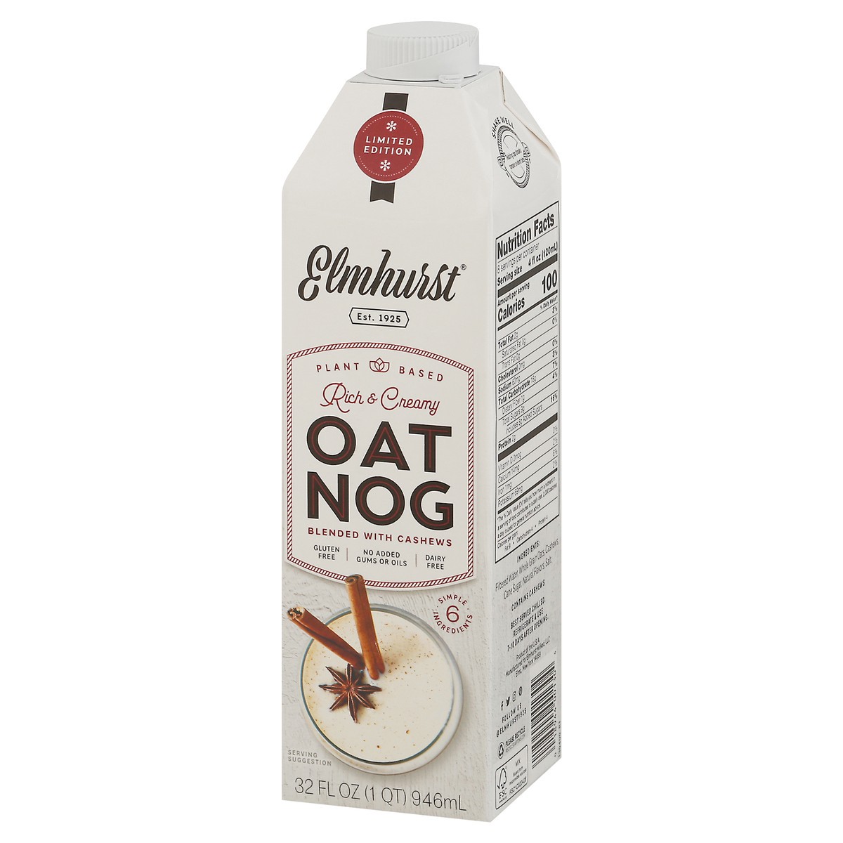 slide 5 of 12, Elmhurst Oat & Cashew Vanilla Lavender Botanical Blend 32 fl oz, 32 fl oz